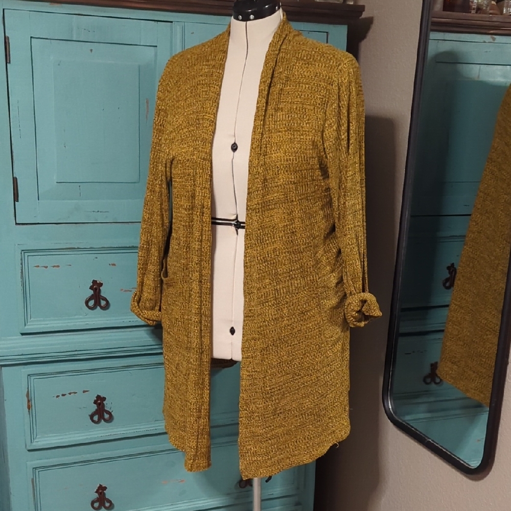 Chic Mustard Open-Front Cardigan
